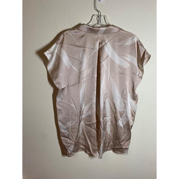 Fifty Street Business Casual Button Up Blouse Top Pastel Neutral Office Medium - Picture 2 of 6